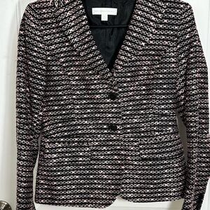 New York & Company Lined Blazer Black and Pink Size 8